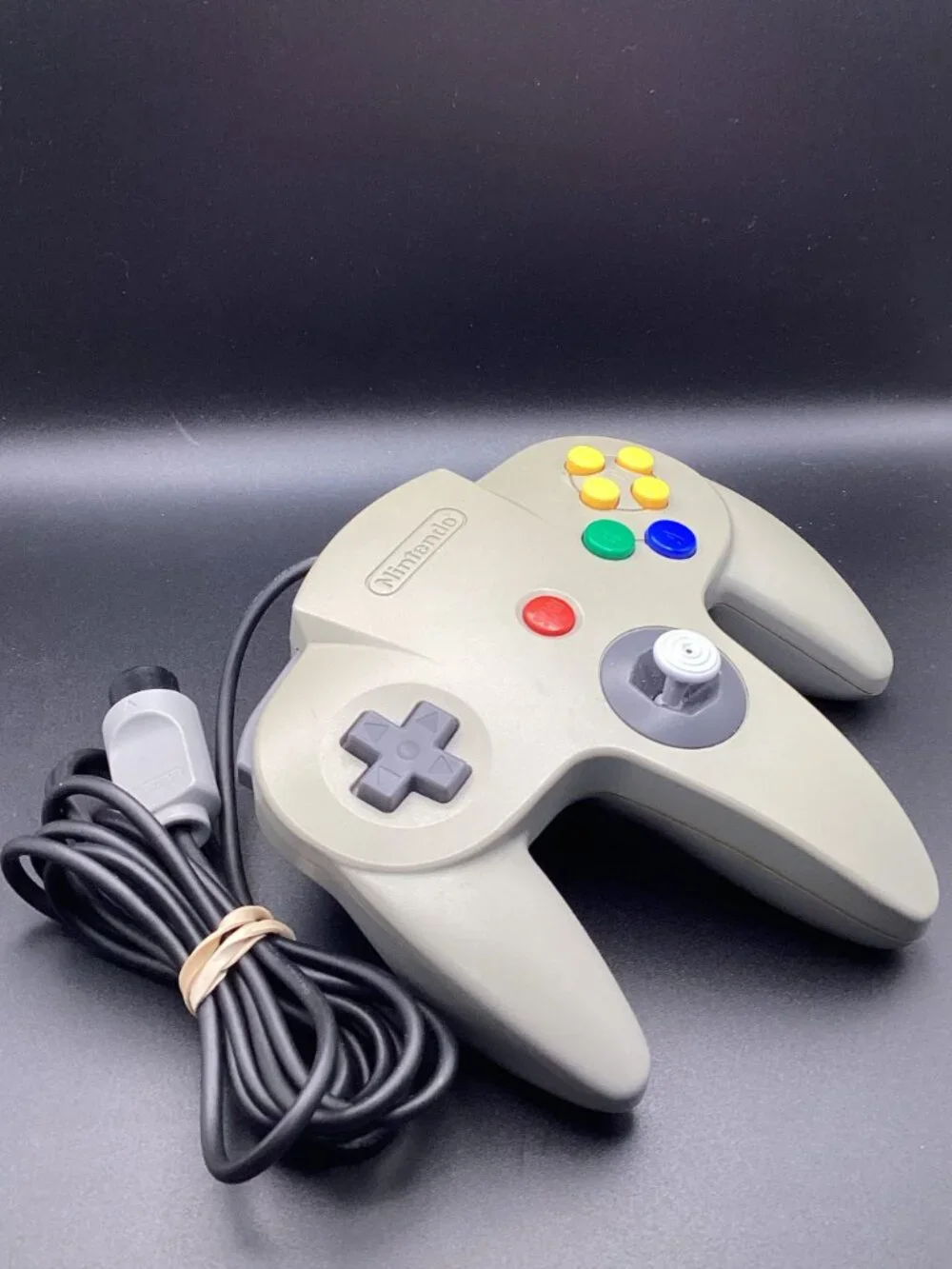 Nintendo 64 Grey Original Tested Controller Working Video Game Some Yellowing